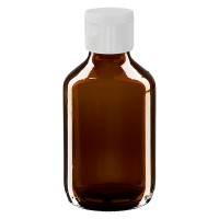 Vista previa: Frasco de medicina según norma europea de 200 ml, ámbar, con tapón bisagra blanco Vista previa: Frasco de medicina según norma europea de 200 ml, ámbar, con tapón bisagra blanco