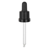 Pipeta cuentagotas de vidrio negro/negro PL63 precinto de originalidad III Pipeta cuentagotas de vidrio negro/negro PL63 precinto de originalidad III