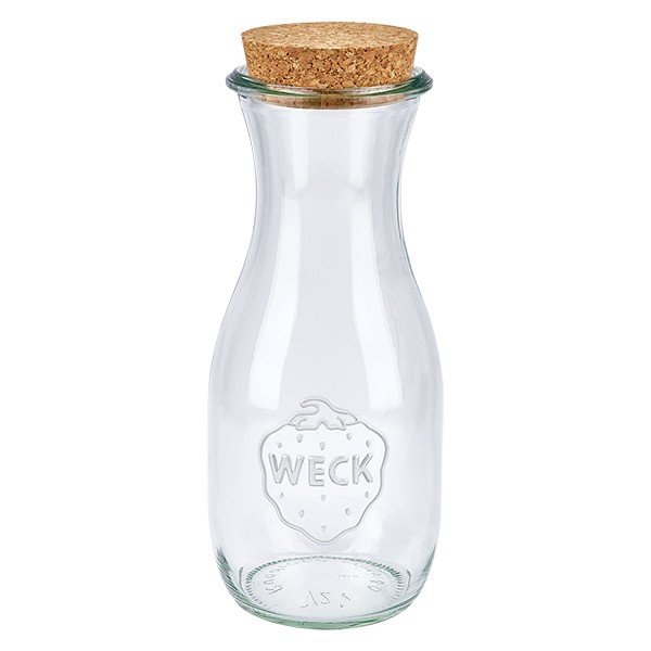 Botella de zumo de 530ml WECK RR60 con corcho natural