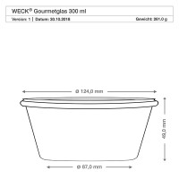 Vista previa: Tarro gourmet WECK de 300 ml, parte inferior Vista previa: Tarro gourmet WECK de 300 ml, parte inferior