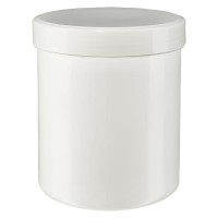 Bote para pomada de 500 g, blanco, con tapa de rosca de color blanco (PP) Bote para pomada de 500 g, blanco, con tapa de rosca de color blanco (PP)