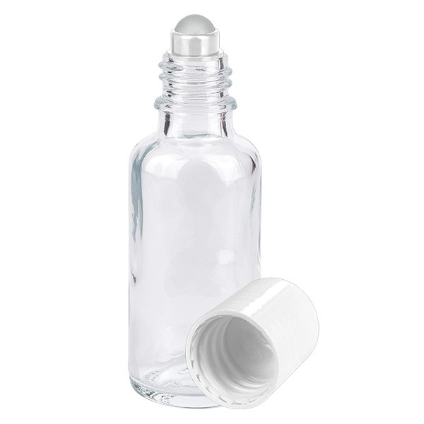 Frasco de vidrio para desodorante, transparente, 30 ml, roll-on para desodorante vacío
