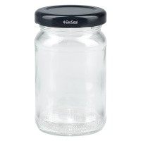 UNiTWIST Runda de 110 ml con tapa Twist Off negra TO48 UNiTWIST Runda de 110 ml con tapa Twist Off negra TO48