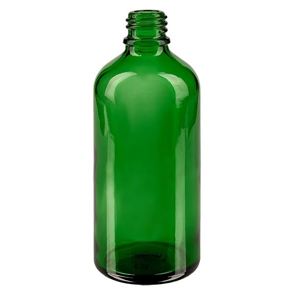 Frasco cuentagotas, 100 ml, ND18, vidrio verde, frasco de farmacia