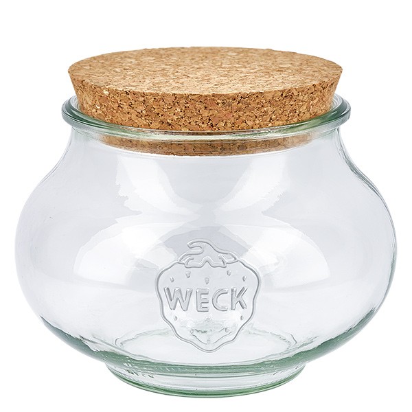 Tarro de joyería de 1062ml WECK RR100 con corcho natural