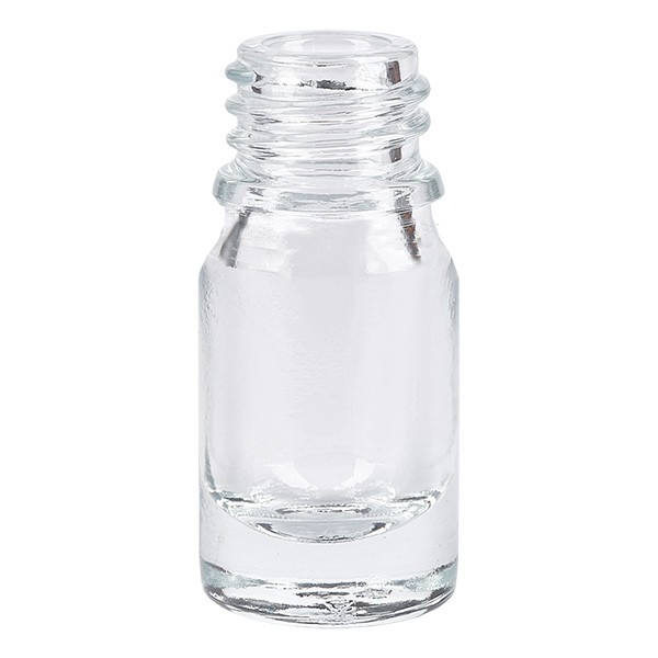 Frasco cuentagotas, 5 ml, ND18, vidrio transparente, frasco de farmacia
