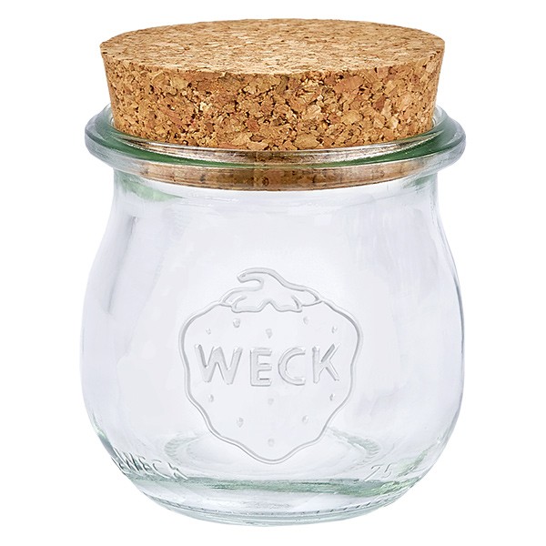 Tarro tulipán de 75ml WECK RR40 con corcho natural