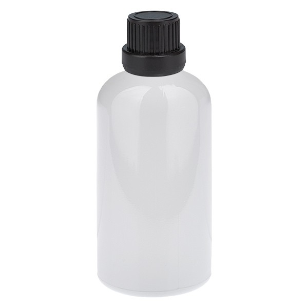 Botella de 100 ml, 11 mm, SV negro, OV WhiteL. UT18/100