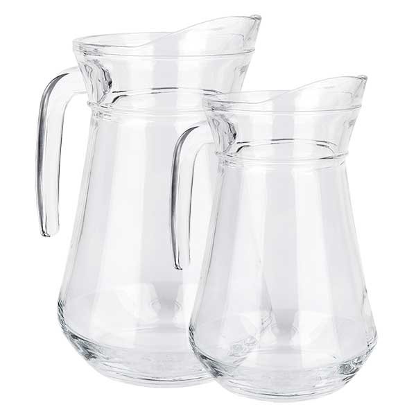Juego de jarras de vidrio France 1,0 + 1,6 litros de vidrio transparente endurecido de Francia