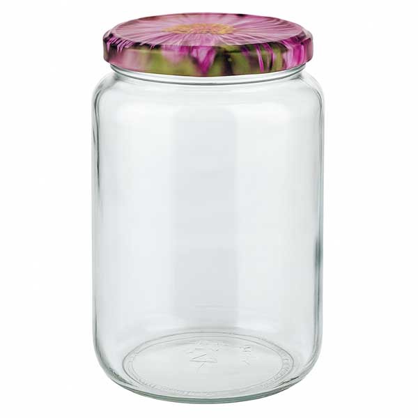 795ml Vaso Redondo + Tapa BasicSeal Blossom Decor UNiTWiST