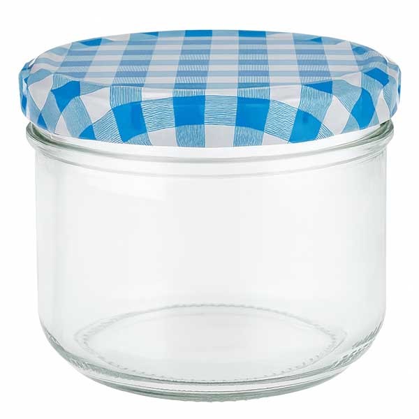 Vaso de 260 ml + tapa BasicSeal azul/blanco UNiTWiST