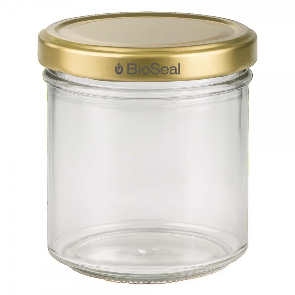Tarro para miel de 200 g con tapa dorada BioSeal UNiTWIST