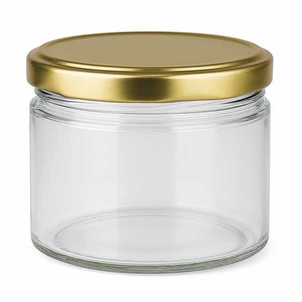 Vaso redondo de 540 ml con tapa BasicSeal dorada UNiTWIST
