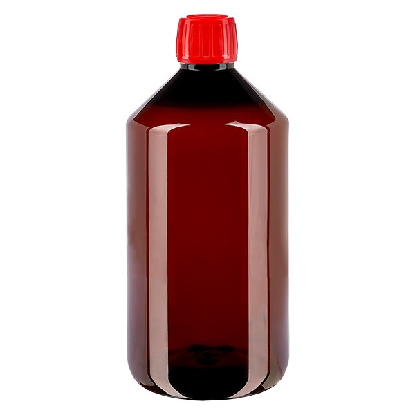 Botella PET 750ml con tapón rojo OV