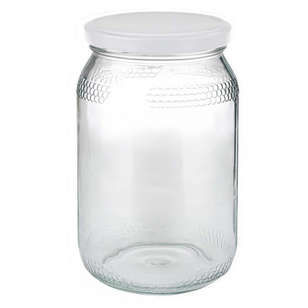 Tarro para miel de 1260 g con tapa blanca BasicSeal UNiTWIST