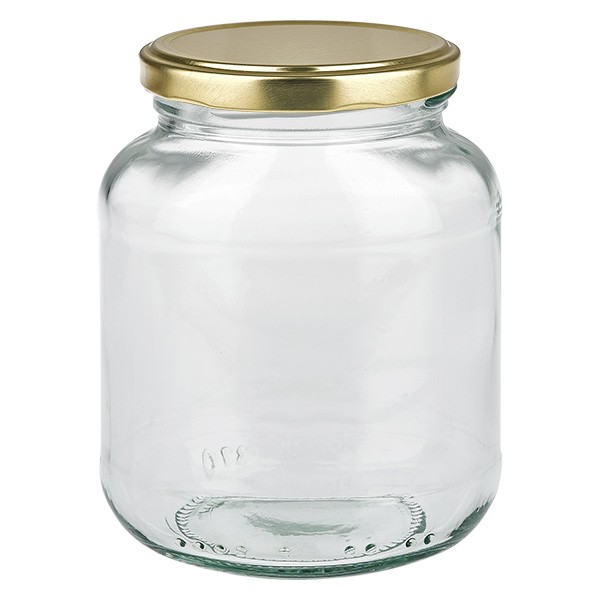 Vaso oval de 370 ml con tapa BasicSeal dorada UNiTWIST