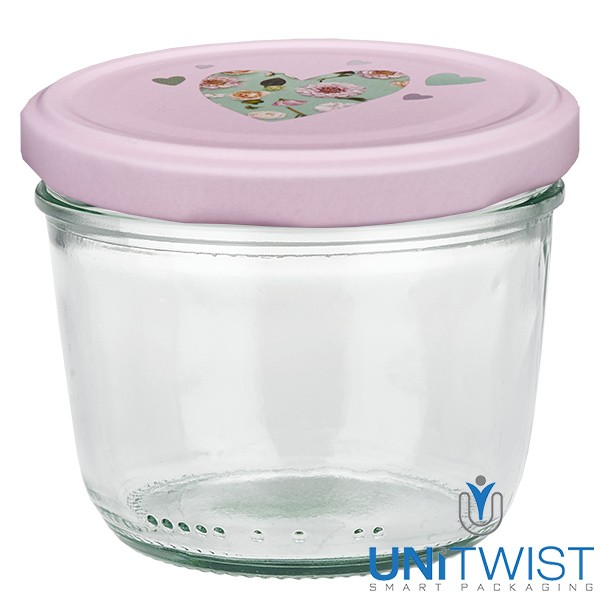 Vaso de 230 ml + tapa BasicSeal corazón rosa UNiTWIST®