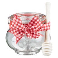 Tarro decorativo WECK de 220 ml completo con cuchara de miel y lazo Tarro decorativo WECK de 220 ml completo con cuchara de miel y lazo