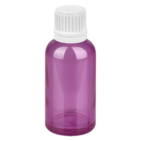 30ml Tropfflasche 0.7mm weiß mit Originalitätsring PurpleLine UT18/30