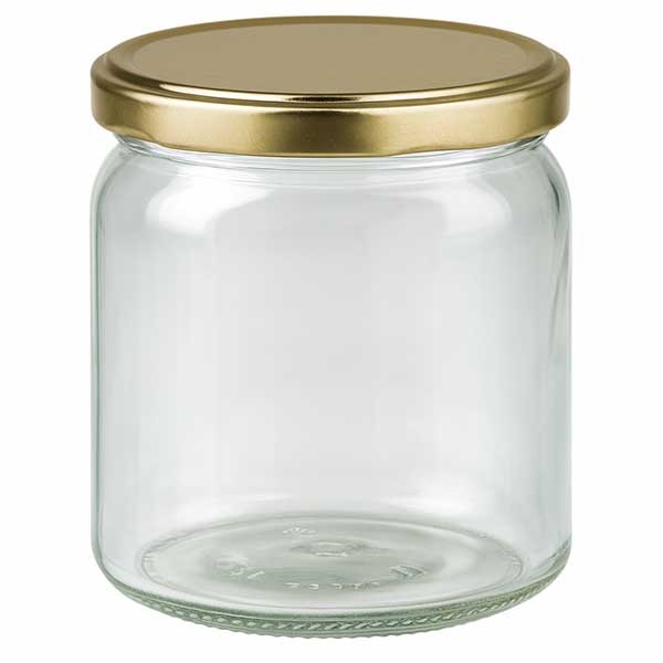 Vaso redondo de 408 ml con tapa BasicSeal dorada UNiTWIST