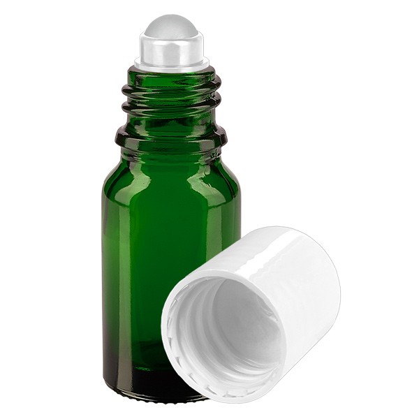 Frasco de vidrio para desodorante, verde, 10 ml, roll-on para desodorante vacío